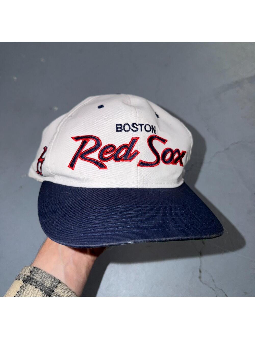 Vintage 90s Boston Red Sox Sports Specialties Script SnapBack Hat Cap MLB Twill